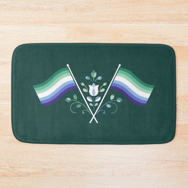 Item preview, Gay Men’s Pride Flag Folk Motif – © heidiannemorris Scandinavian Folk Art designed and sold by FOLK ART FUSION.