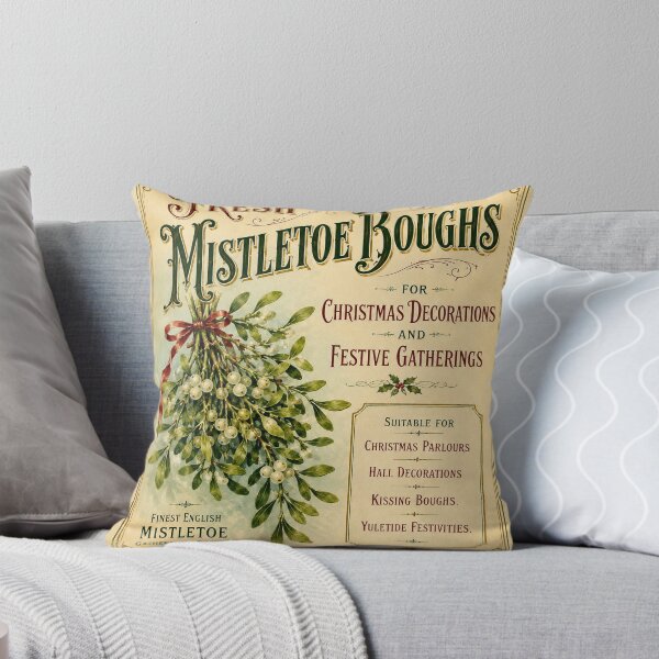 Item preview, Fresh Mistletoe Boughs – Victorian Christmas Advertisement designed and sold by GildedPagesCo.