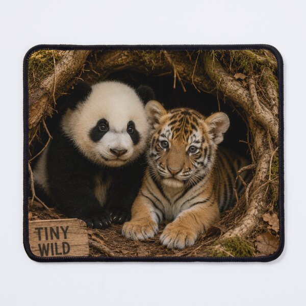 Item preview, Tiny Wild Panda Tiger Cubs Forest Den Animals designed and sold by BagFactoryUK.