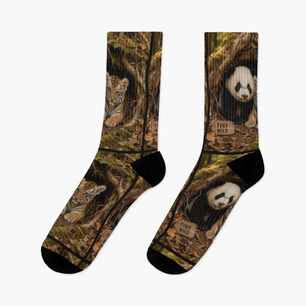 Item preview, Tiny Wild Panda Tiger Cubs Forest Den Animals designed and sold by BagFactoryUK.