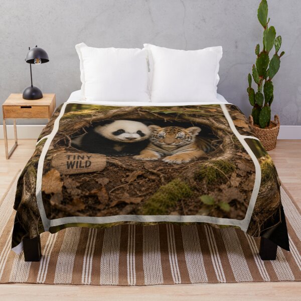 Item preview, Tiny Wild Panda Tiger Cubs Forest Den Animals designed and sold by BagFactoryUK.
