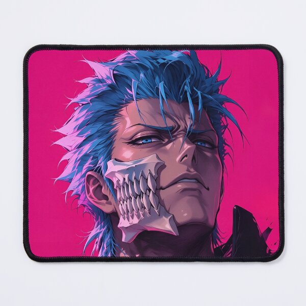 Item preview, Grimmjow | Neon Skull Mask Warrior | Blue-Haired Dark Fantasy Anime Portrait | Gothic Manga Inspired Digital Art designed and sold by Dyan4.