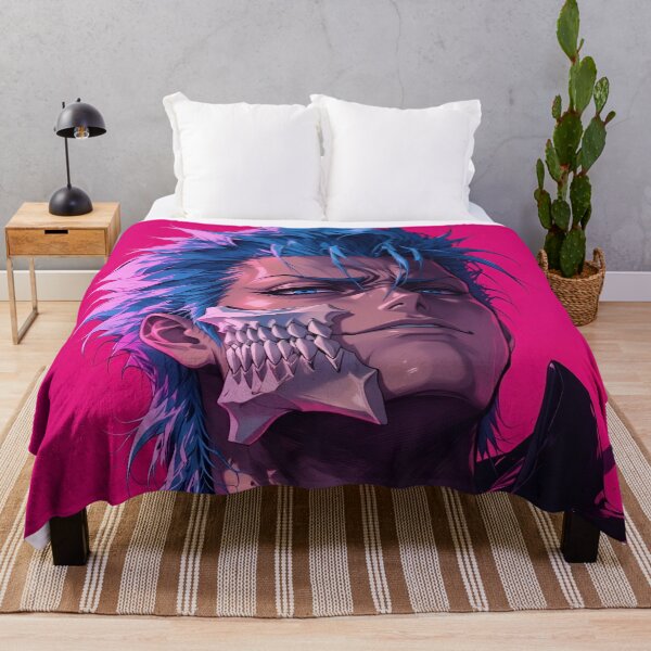 Item preview, Grimmjow | Neon Skull Mask Warrior | Blue-Haired Dark Fantasy Anime Portrait | Gothic Manga Inspired Digital Art designed and sold by Dyan4.
