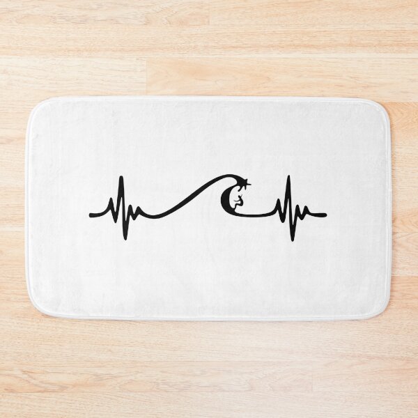 Item preview, Surfing Wave Heartbeat Graphic designed and sold by GiaoCalonas.