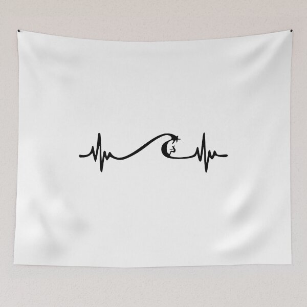 Item preview, Surfing Wave Heartbeat Graphic designed and sold by GiaoCalonas.