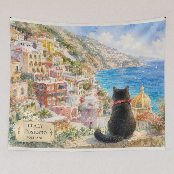 Item preview, Black Cat’s Journey | Italy, Positano designed and sold by lbl-shop.