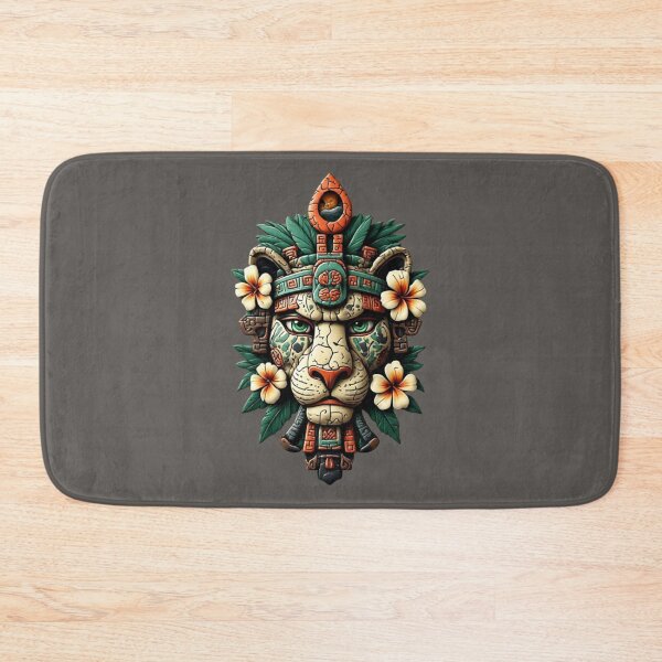 Item preview, Elysium Echoes - Mayan Jaguar Warrior Totem | Vintage Shabby Chic Enamel 03 designed and sold by Shift-Bloom.