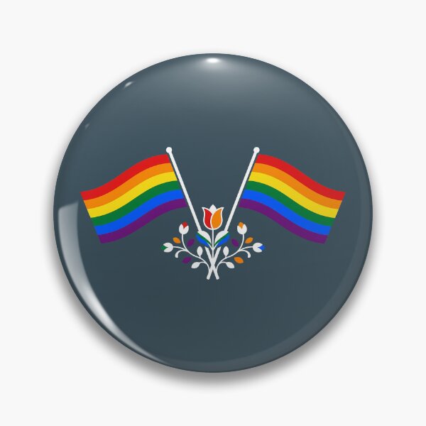 Item preview, Rainbow Pride Flag Folk Motif – © heidiannemorris Scandinavian Folk Art designed and sold by FOLK ART FUSION.