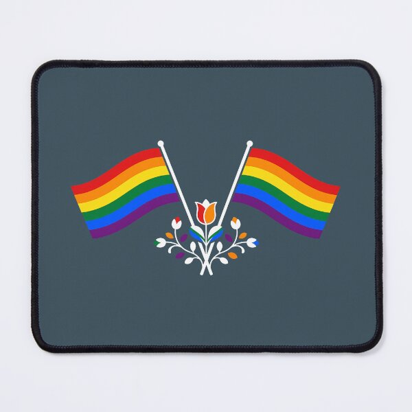 Item preview, Rainbow Pride Flag Folk Motif – © heidiannemorris Scandinavian Folk Art designed and sold by FOLK ART FUSION.