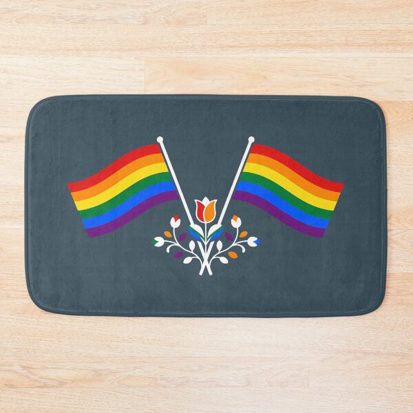 Item preview, Rainbow Pride Flag Folk Motif – © heidiannemorris Scandinavian Folk Art designed and sold by FOLK ART FUSION.