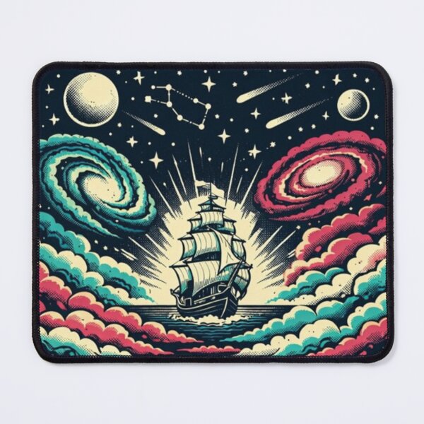 Item preview, Sail Beyond the Stars – Cosmic Ship Art designed and sold by Dogandesighn.