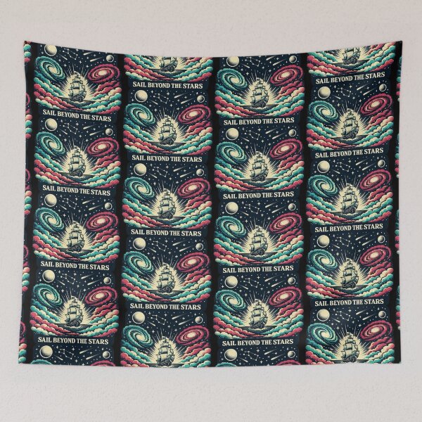 Item preview, Sail Beyond the Stars – Cosmic Ship Art designed and sold by Dogandesighn.