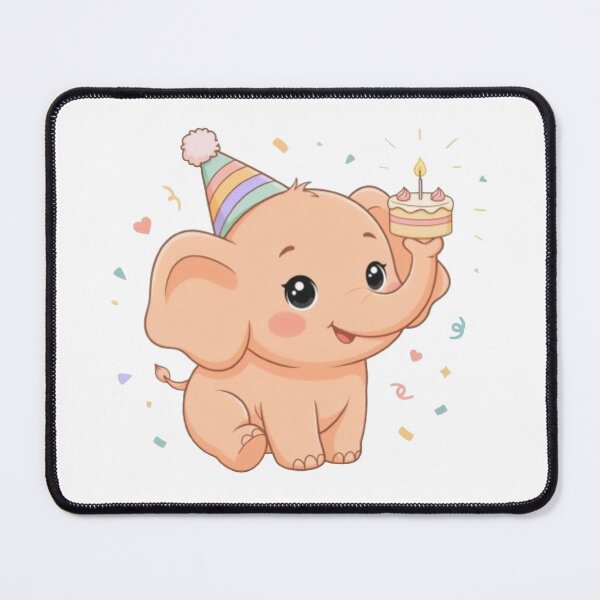 Item preview, A Cheery Baby Elephant - Pastel Soft Orange, Birthday Gift designed and sold by DigitfanStudio.