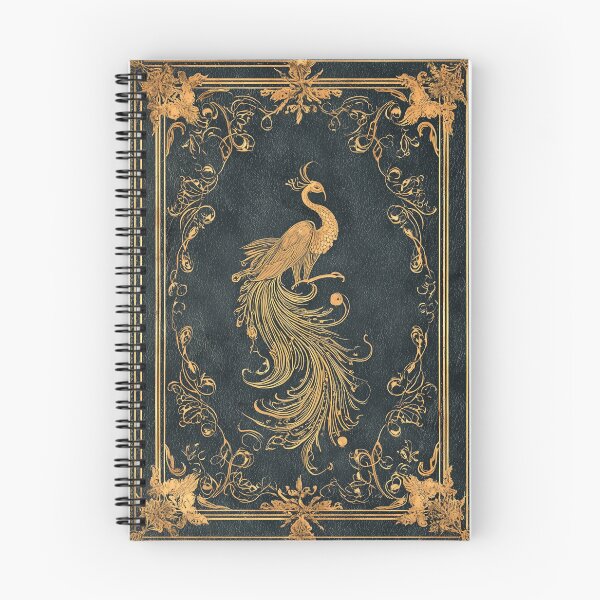 Item preview, Victorian Book Cover with Ornate Peacock Design designed and sold by GildedPagesCo.