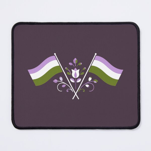 Item preview, Genderqueer Pride Flag Folk Motif – © heidiannemorris Scandinavian Folk Art designed and sold by FOLK ART FUSION.