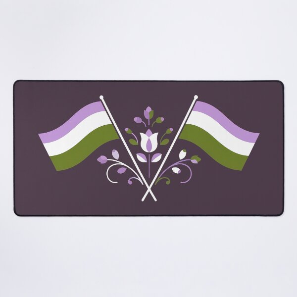 Item preview, Genderqueer Pride Flag Folk Motif – © heidiannemorris Scandinavian Folk Art designed and sold by FOLK ART FUSION by heidiannemorris.