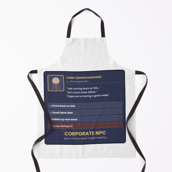 Item preview, Corporate NPC Dialogue Funny Office Sticker designed and sold by QuirkyCartel.