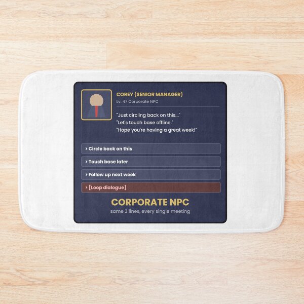 Item preview, Corporate NPC Dialogue Funny Office Sticker designed and sold by QuirkyCartel.
