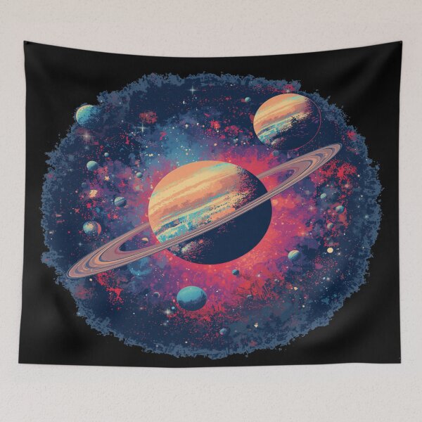 Item preview, Ringed Planet Cluster in Deep Space designed and sold by EschatonGarden.
