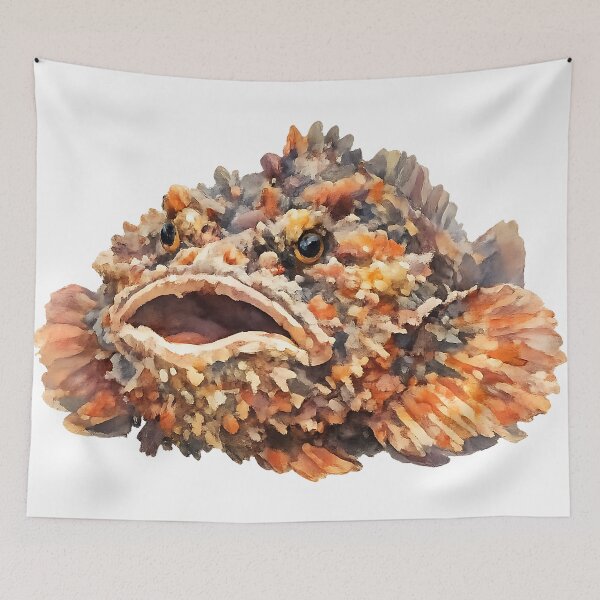 Item preview, Reef Stonefish Watercolour Wildlife Art designed and sold by Jaruart.