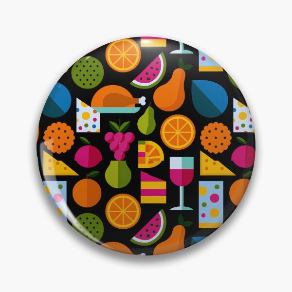 Item preview, Colorful Geometric Retro Food and Fruit Pattern designed and sold by colorful-white.