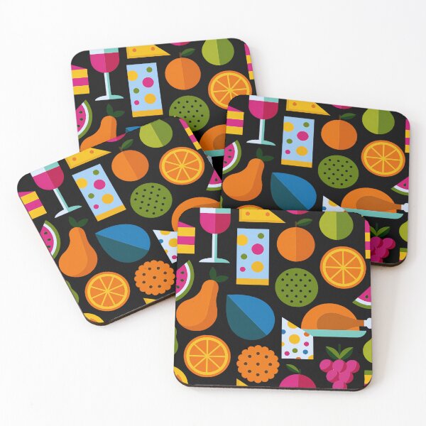 Item preview, Colorful Geometric Retro Food and Fruit Pattern designed and sold by colorful-white.