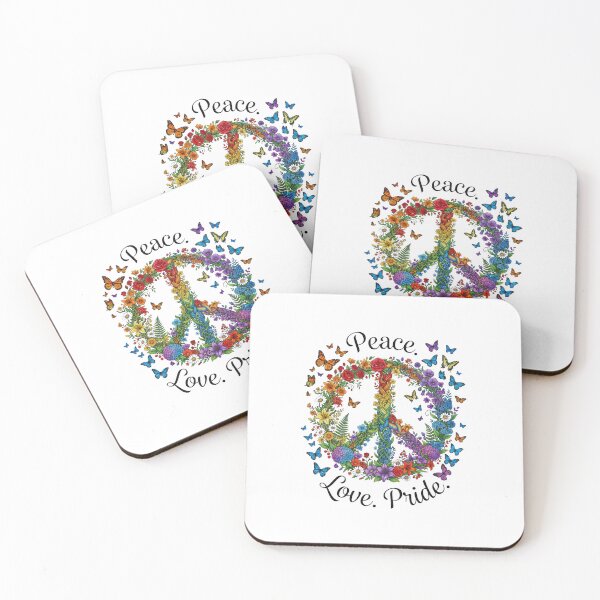 Item preview, Peace, Love, Pride - Rainbow Floral Peace Sign Illustration designed and sold by DesignsCreative.