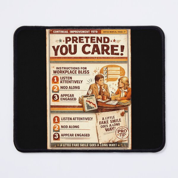 Item preview, Pretend You Care Funny Office Humor Vintage Workplace designed and sold by Eng-Art.