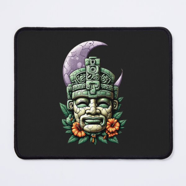 Item preview, Mayan Warrior Mask with Flowers & Crescent Moon | Elysium Echoes Icon designed and sold by Shift-Bloom.