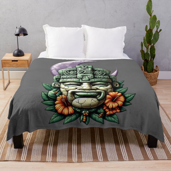 Item preview, Mayan Warrior Mask with Flowers & Crescent Moon | Elysium Echoes Icon designed and sold by Shift-Bloom.