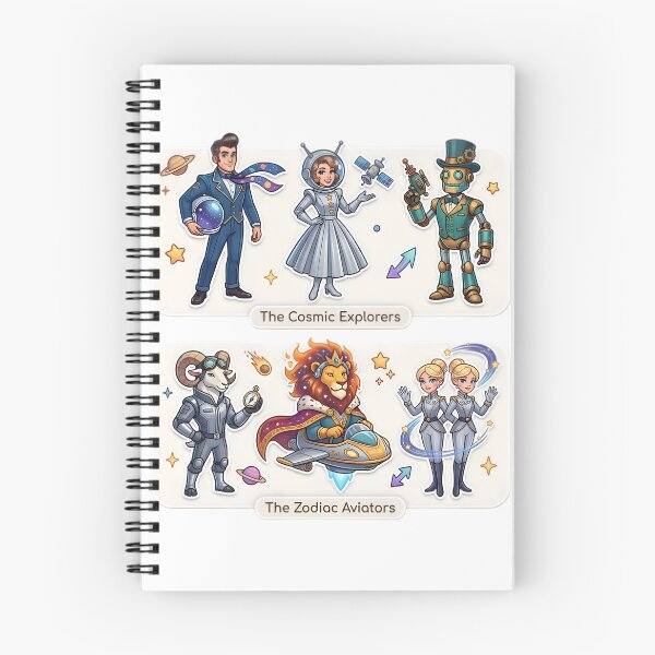 Item preview, The Cosmic Explorers & Zodiac Aviators | Space Zodiac Characters Kawaii Sci-Fi Sticker Pack designed and sold by Bhaskar Digital Art.