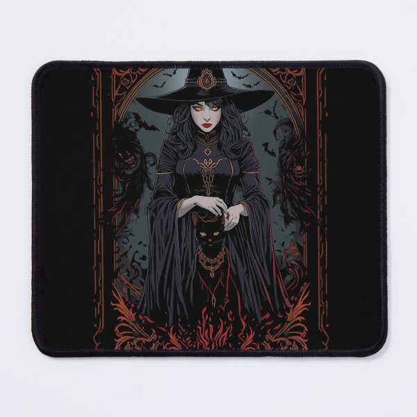 Item preview, Witch and Black Cat Epic Dark Halloween Shirt designed and sold by SunnyDesign82.