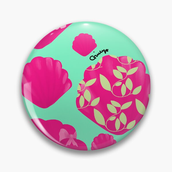 Item preview, Pink Coastal Seashell on Mint Green Pattern designed and sold by giulyz.