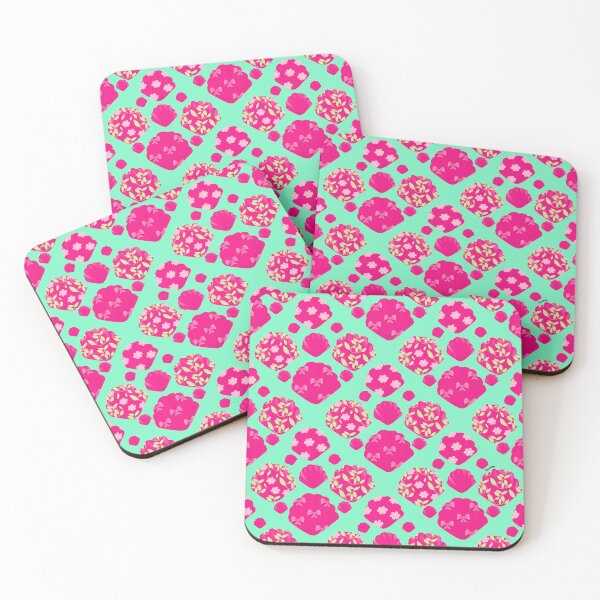 Item preview, Pink Coastal Seashell on Mint Green Pattern designed and sold by giulyz.