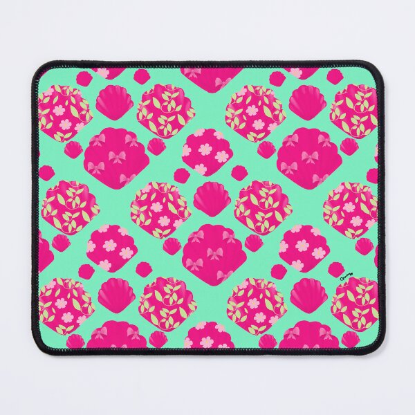 Item preview, Pink Coastal Seashell on Mint Green Pattern designed and sold by giulyz.