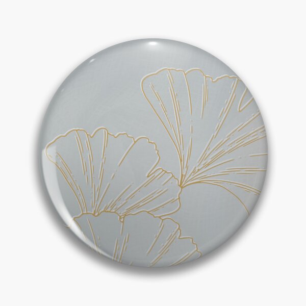 Item preview, Ginkgo Serenity: Minimalist Botanical Gold Line Art on Stone Gray Textile designed and sold by Diseño que alegran tu día.