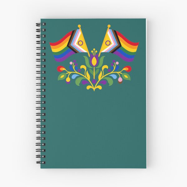Item preview, Intersex Progress Pride Flag Folk Motif – © heidiannemorris Scandinavian Folk Art designed and sold by FOLK ART FUSION by heidiannemorris.