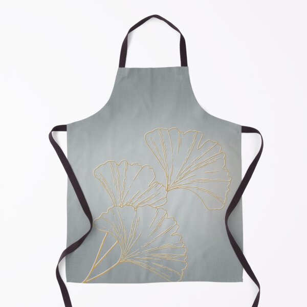Item preview, Ginkgo Serenity: Minimalist Botanical Gold Line Art on Stone Gray Textile designed and sold by Diseño que alegran tu día.