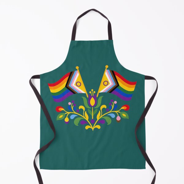 Item preview, Intersex Progress Pride Flag Folk Motif – © heidiannemorris Scandinavian Folk Art designed and sold by FOLK ART FUSION by heidiannemorris.