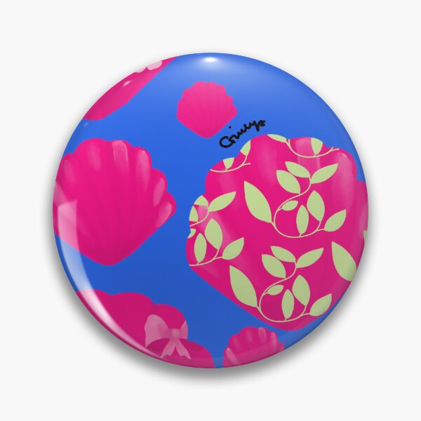 Item preview, Pink Coastal Seashell Dopamine Blue Pattern designed and sold by giulyz.