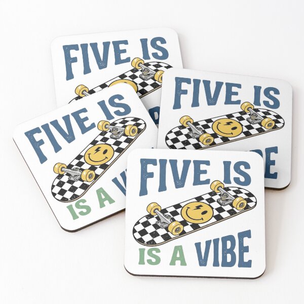 Item preview, Five is a Vibe - Retro Skater 5th Birthday designed and sold by raedattia.