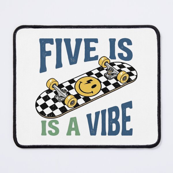 Item preview, Five is a Vibe - Retro Skater 5th Birthday designed and sold by raedattia.