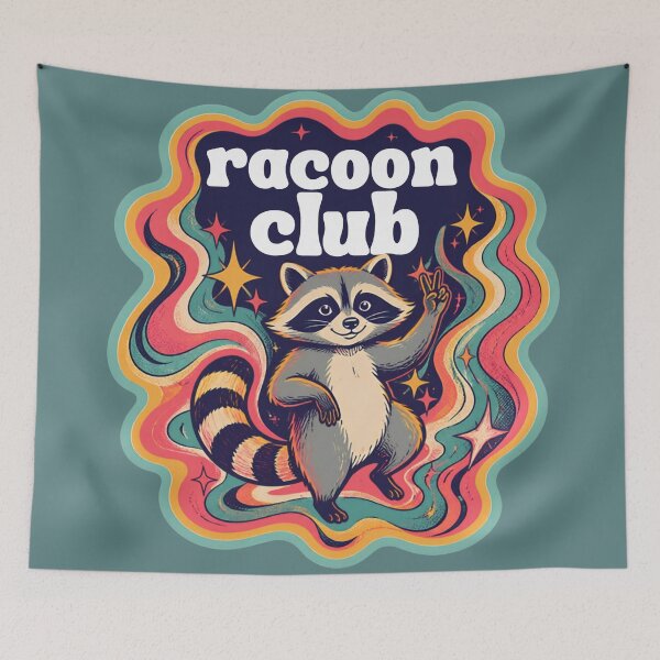 Item preview, Groovy Racoon Club design designed and sold by weedleaf420.