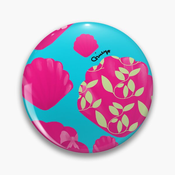 Item preview, Pink Coastal Seashell Dopamine Blue Pattern designed and sold by giulyz.