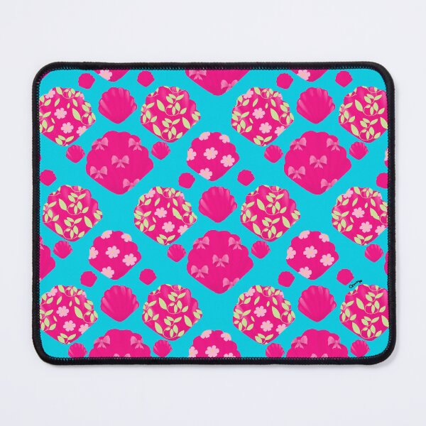 Item preview, Pink Coastal Seashell Dopamine Blue Pattern designed and sold by giulyz.
