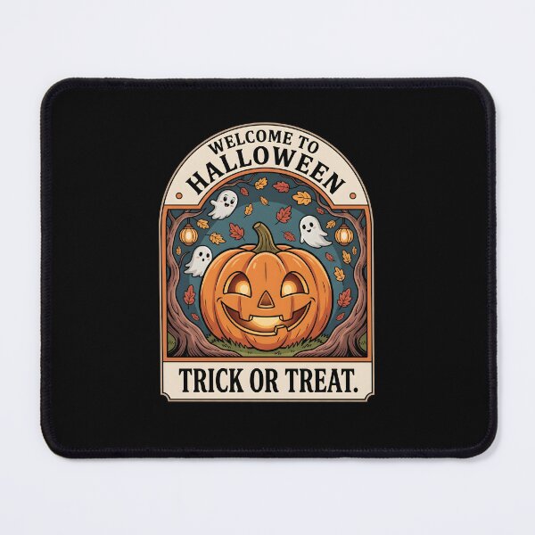 Item preview, Smiling Pumpkin Halloween Badge - Vintage Enchanted Forest Design with Ghosts & Lanterns designed and sold by fawzimorsy.