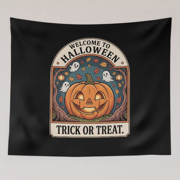 Item preview, Smiling Pumpkin Halloween Badge - Vintage Enchanted Forest Design with Ghosts & Lanterns designed and sold by fawzimorsy.