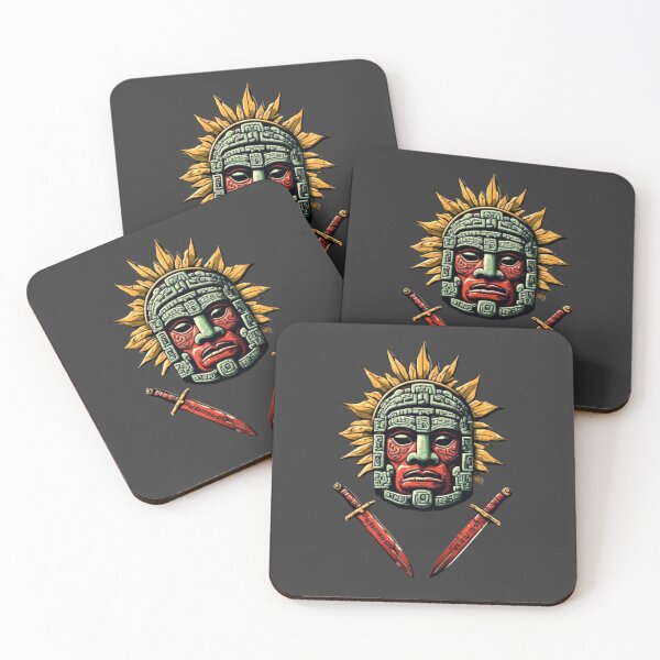 Item preview, Mayan Warrior Mask with Crossed Blades & Sun | Elysium Echoes Icon 04 designed and sold by Shift-Bloom.