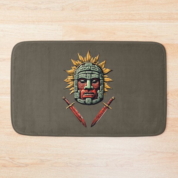 Item preview, Mayan Warrior Mask with Crossed Blades & Sun | Elysium Echoes Icon 04 designed and sold by Shift-Bloom.