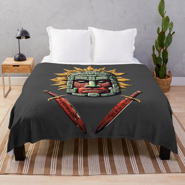 Item preview, Mayan Warrior Mask with Crossed Blades & Sun | Elysium Echoes Icon 04 designed and sold by Shift-Bloom.